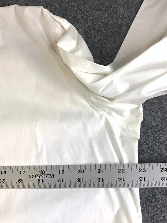 Eileen Fisher Tunic Shirt Womens Medium White Organic Cotton Band Collar Button - Picture 11 of 16